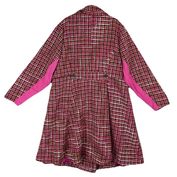 Torrid Women 4X Coat Plaid Boucle Statement Longline Pink Preppy Glam Winter - Picture 15 of 16